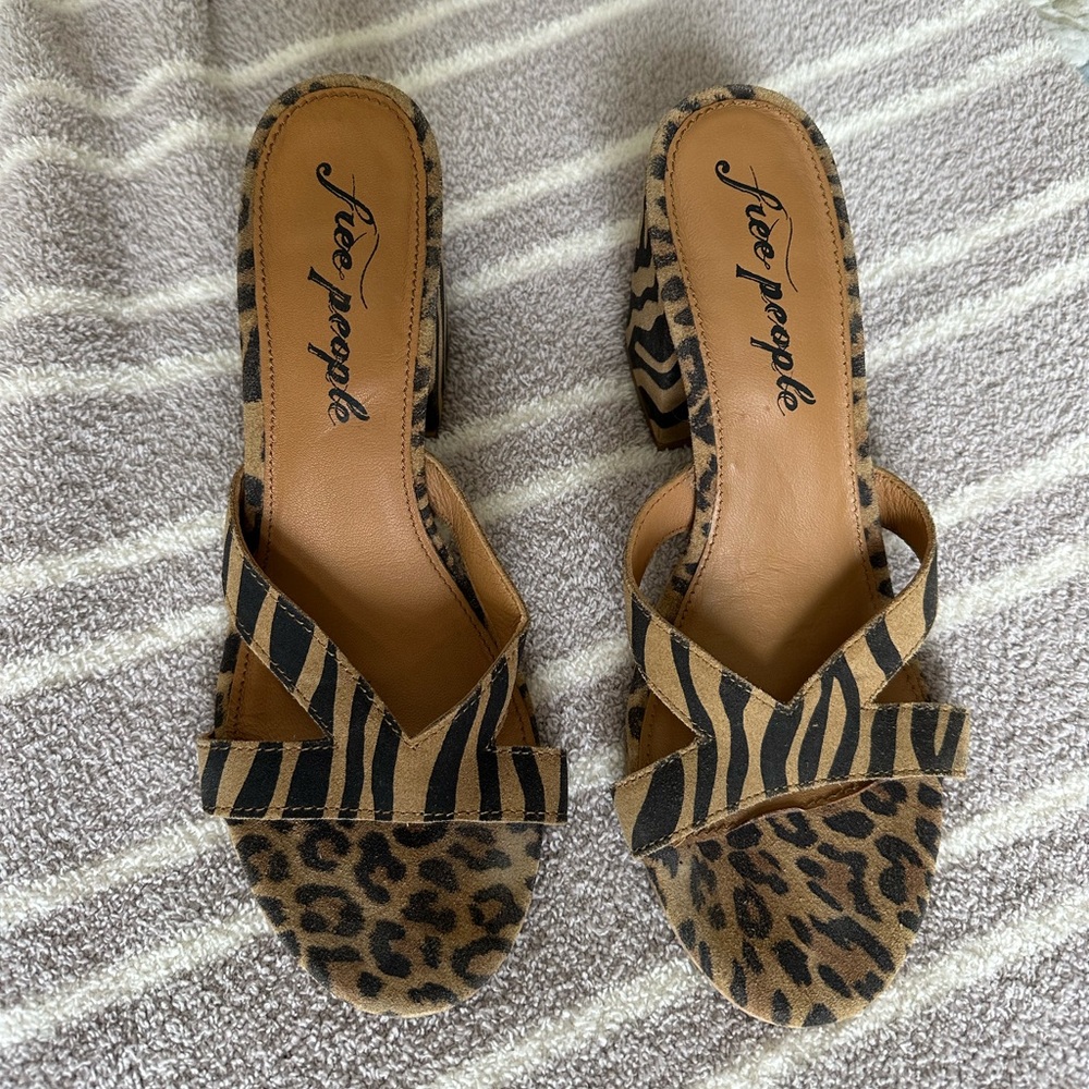 Free People Leopard and Zebra Print Heels